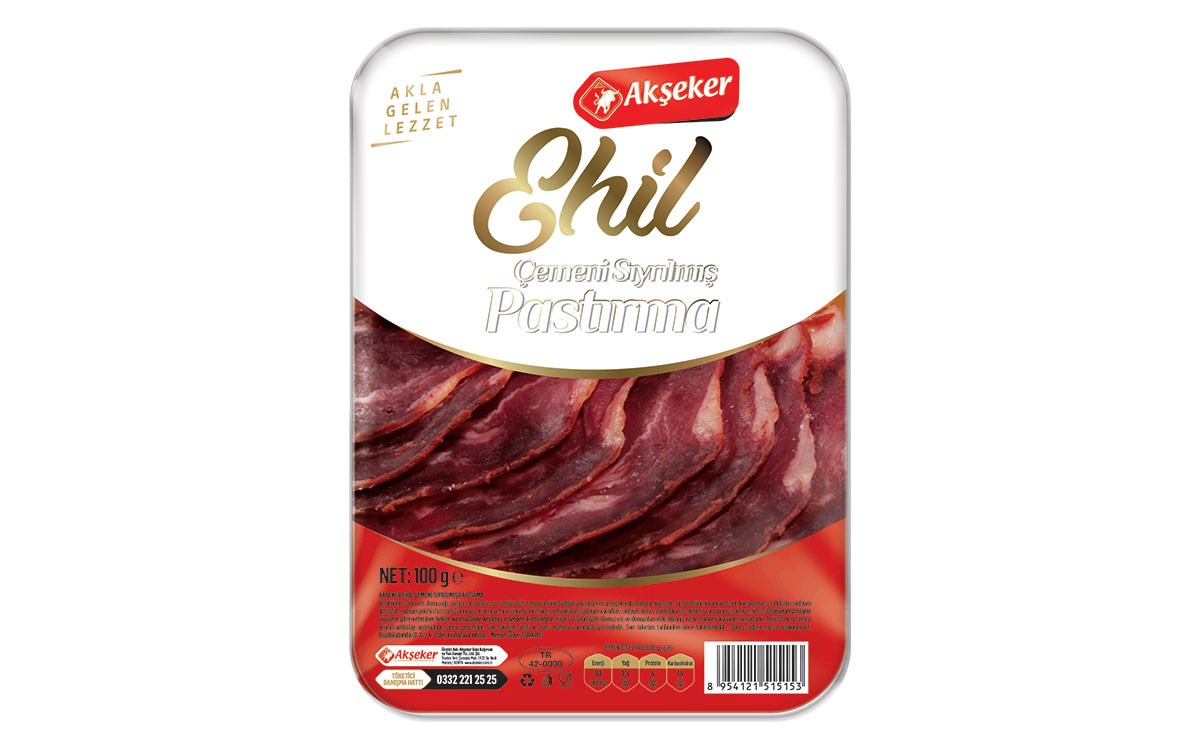 Akşeker Sliced Precious Fenugreek-Free Pastrami 100 g